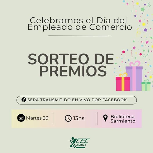 ¡SORTEO ESPECIAL DÍA DEL EMPLEADO DE COMERCIO!