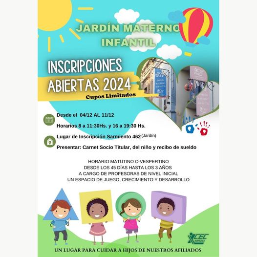 JARDÍN MATERNAL | INSCRIPCIONES 2024