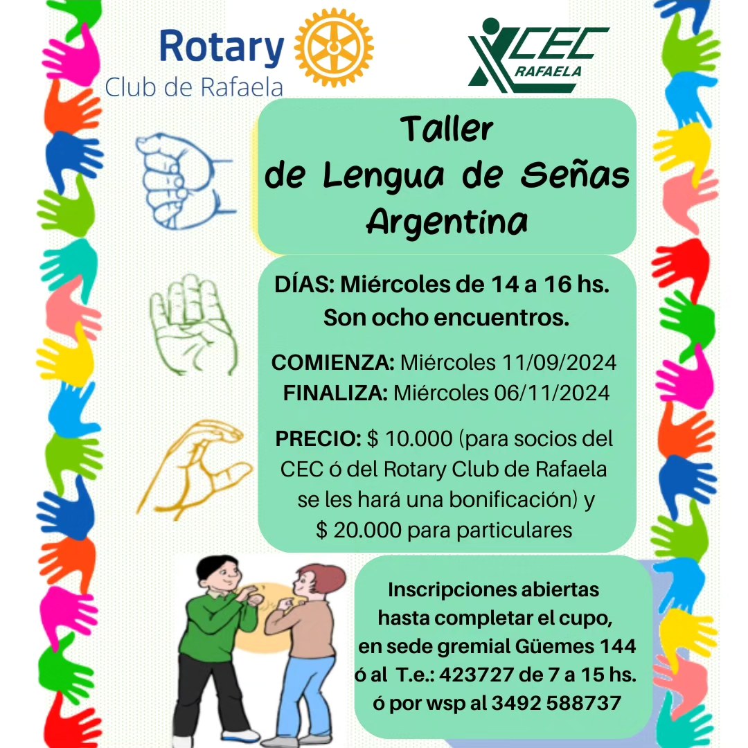 ¡TALLER LENGUAJE DE SEÑAS ARGENTINA!