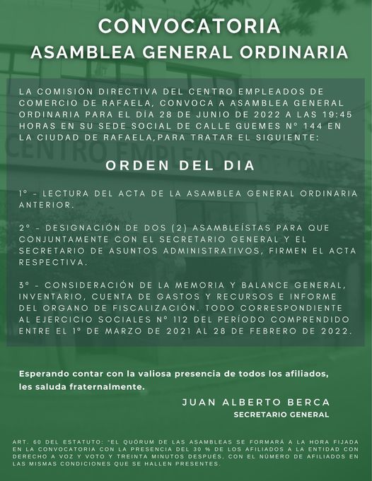 ASAMBLEA GENERAL ORDINARIA