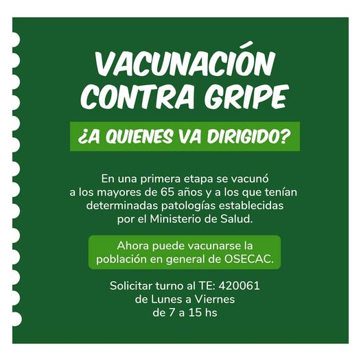 Vacunación antigripal.