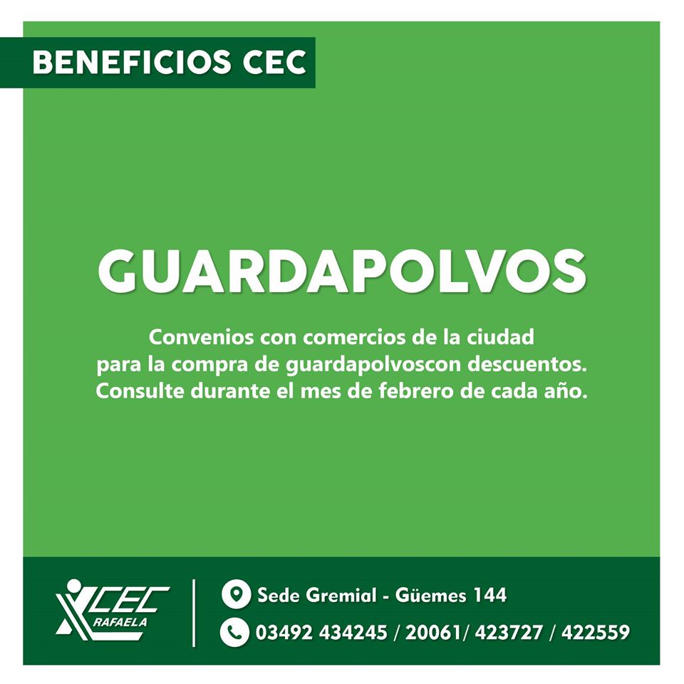 BENEFICIOS  CEC GUARDAPOLVOS