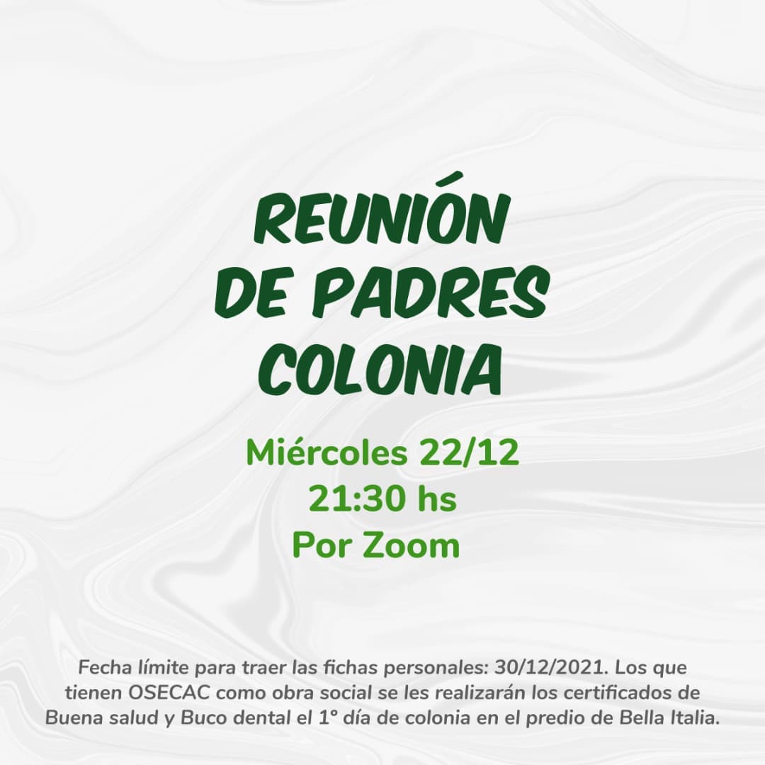 REUNIÓN DE PADRES COLONIA
