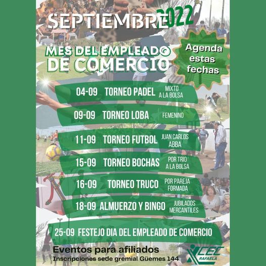 ¡SEPTIEMBRE A PURO TORNEOS!