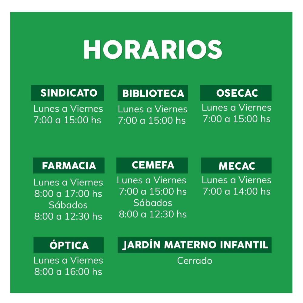 HORARIOS