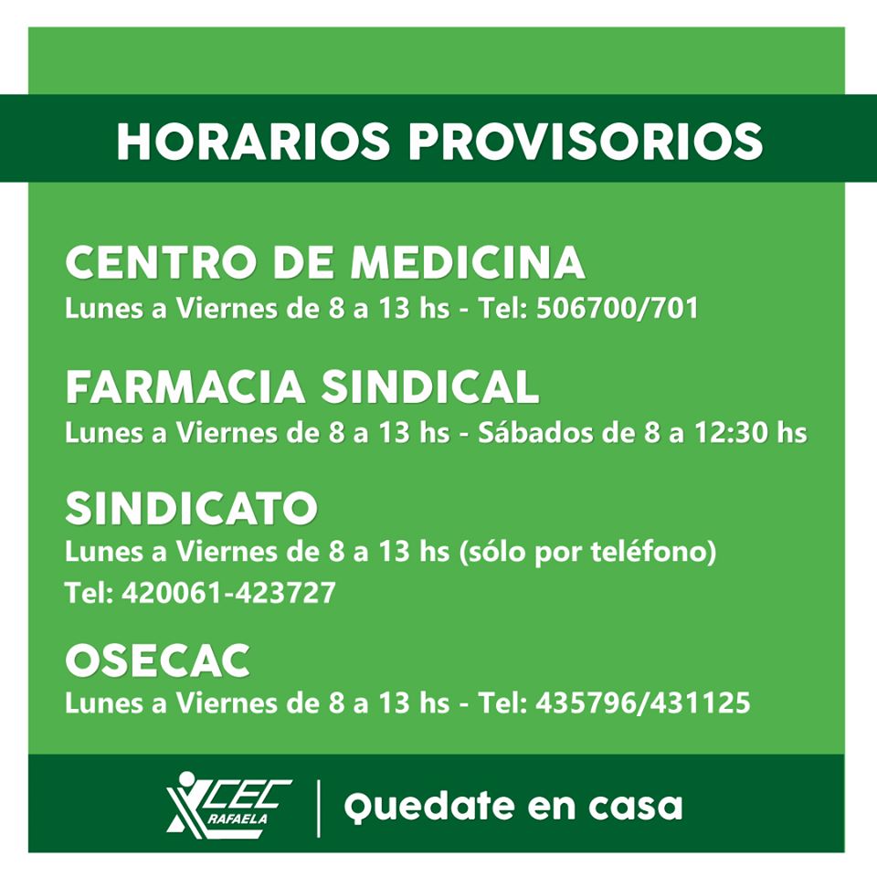 HORARIOS DE ATENCIÓN