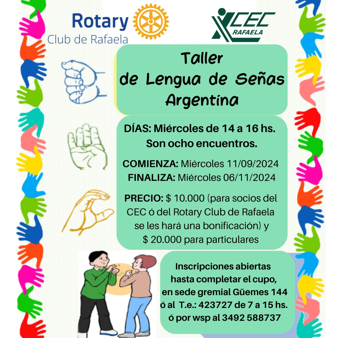 ¡TALLER LENGUAJE DE SEÑAS ARGENTINA!