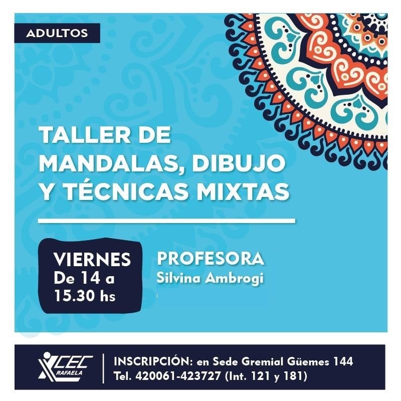 TALLER DE MANDALAS DIBUJOS Y TEC. MIXTAS