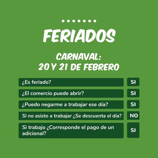 FERIADOS CARNAVAL