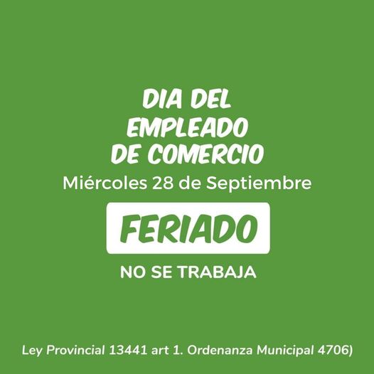 FERIADO 28 DE SEPTIEMBRE