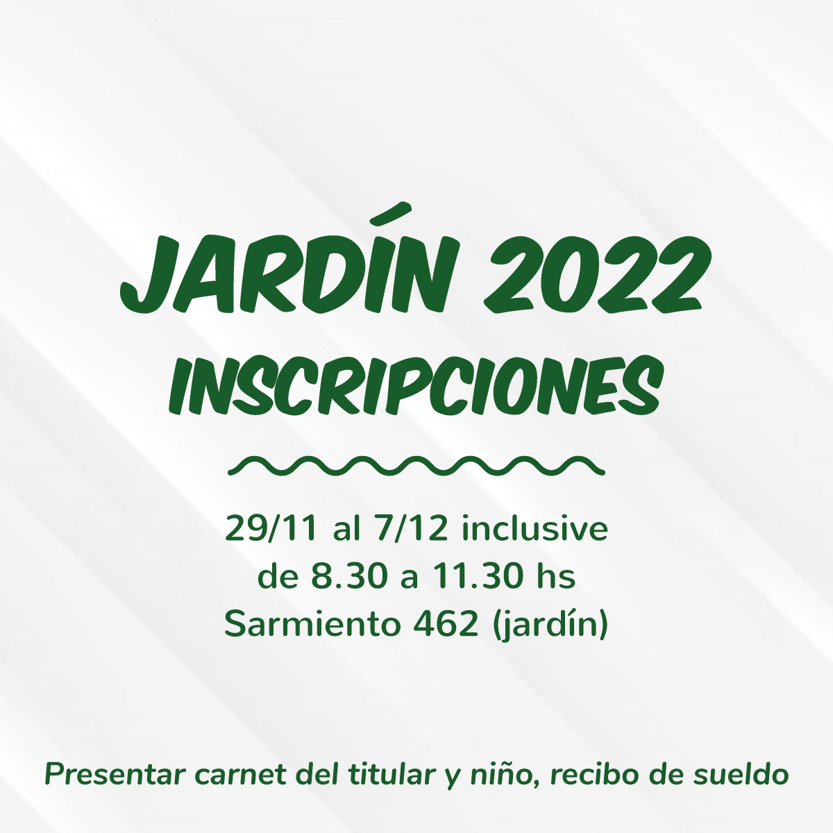 JARDÍN | INSCRIPCIONES 2022