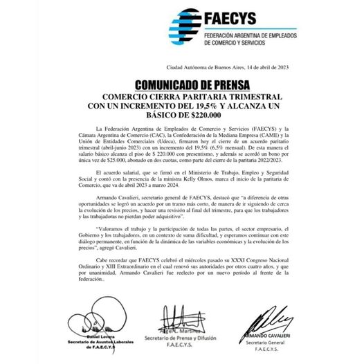 Comunicado Faecys