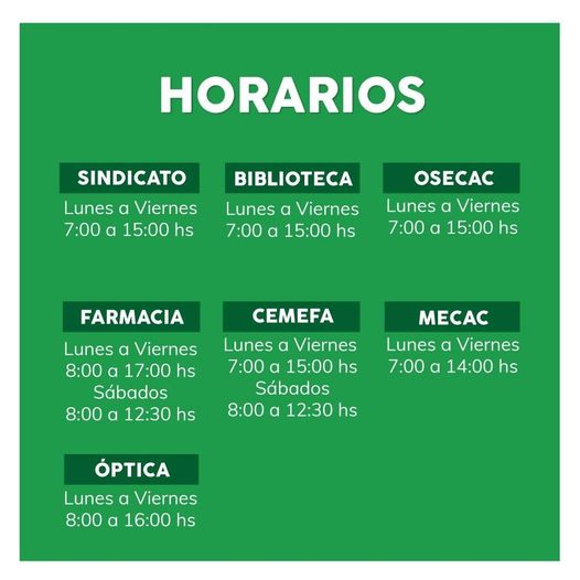 HORARIOS