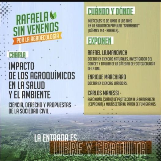 CHARLA SOBRE AGROQUÍMICOS, AMBIENTE Y SALUD.