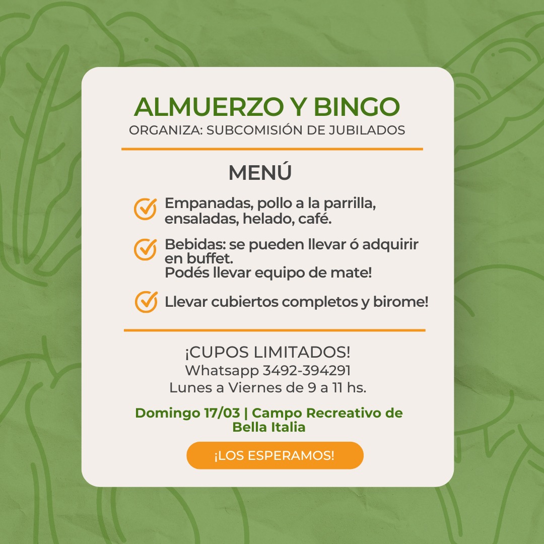 ALMUERZO & BINGO