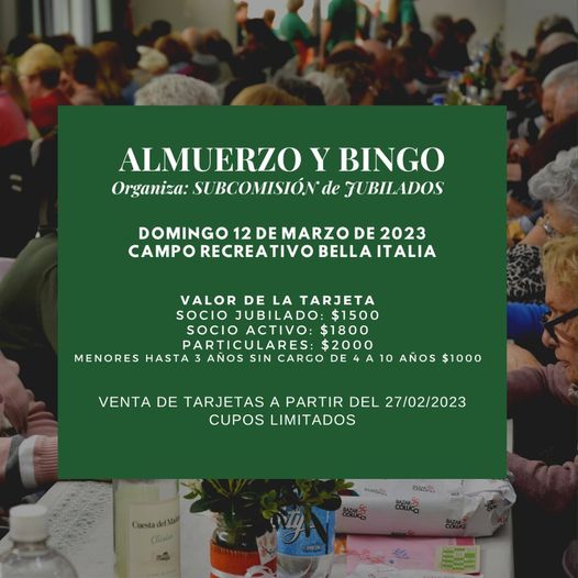 ALMUERZO y BINGO