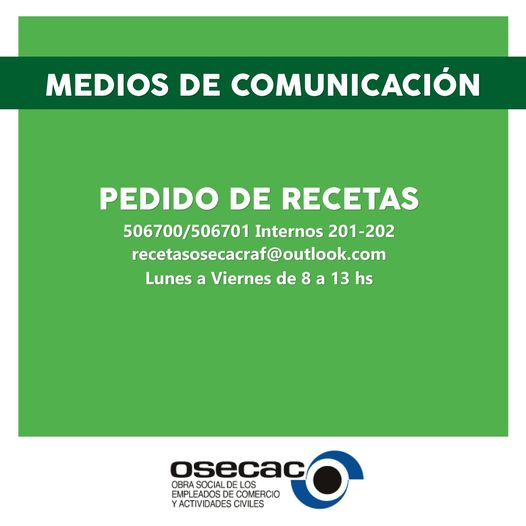 PEDIDO DE RECETAS  OSECAC