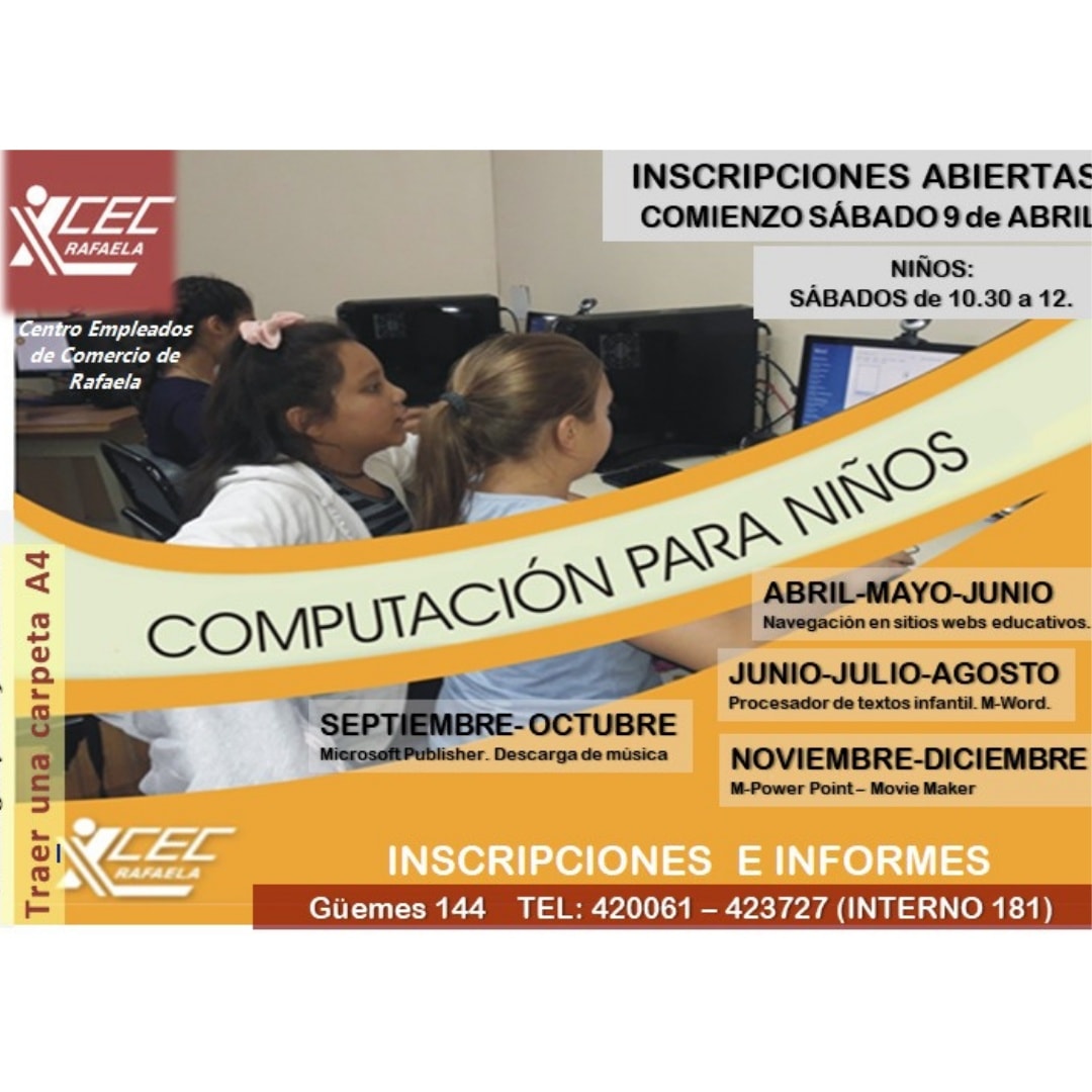TALLER DE COMPUTACIÓN NIÑOS