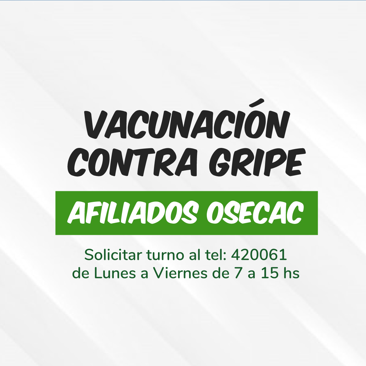 VACUNACION CONTRA GRIPE para afiliados a OSECAC